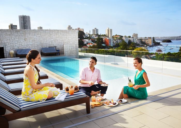 Poolside dining at the Intercontinental Hotel, Double Bay