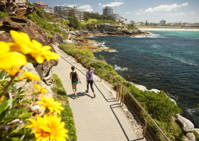 Coastal walk from Coogee to Bondi, Bondi in distance