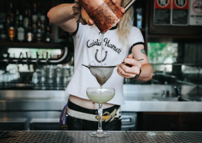 Bartender making a cocktail at The Taphouse in Darlinghurst, Inner Sydney