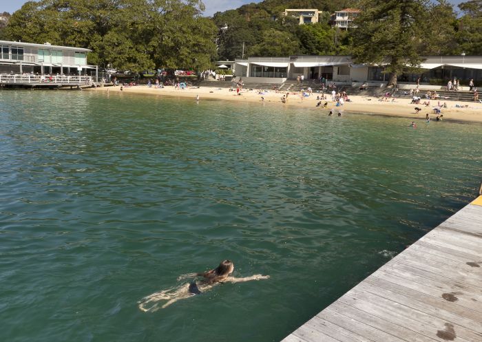 Swimming at Balmoral Baths at Balmoral Beach, Mosman