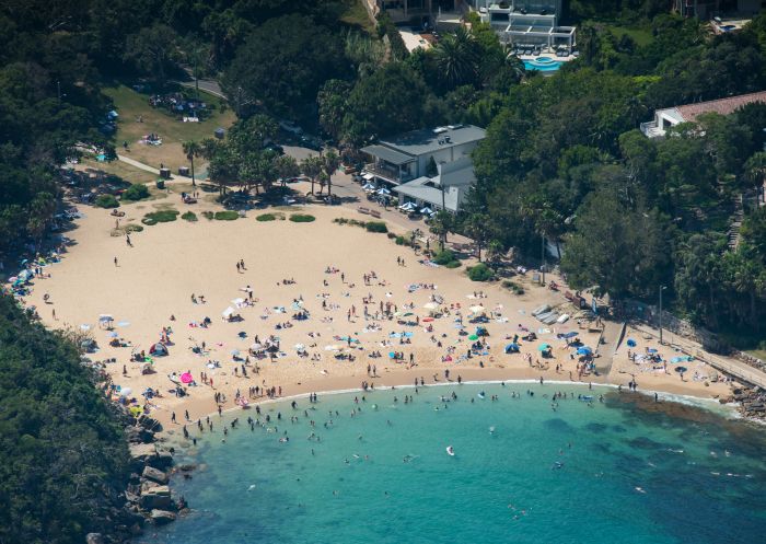Crowds celebrating Australia Day at Shelly Beach, Manly