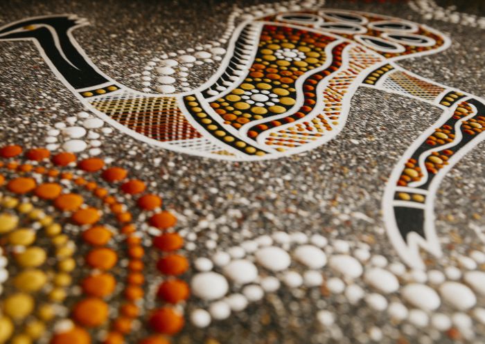 Aboriginal artwork for sale at the Blak Markets on Bare Island, La Perouse