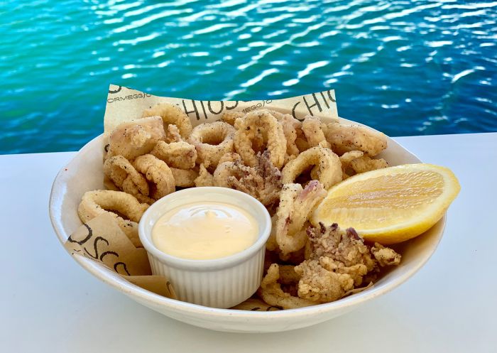 Souther calamari with lemon mayonnaise