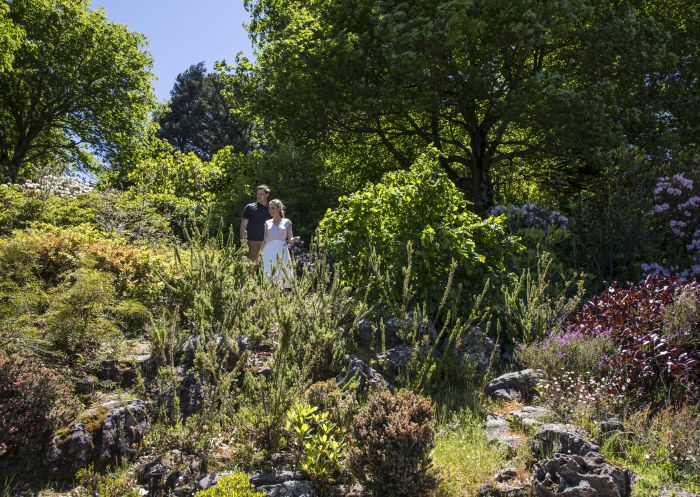 Couple enjoying a visit to the scenic Everglades Historic House and Gardens, Leura in the Blue Mountains