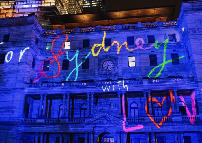 For Sydney With Love' projection during Vivid Sydney 2022