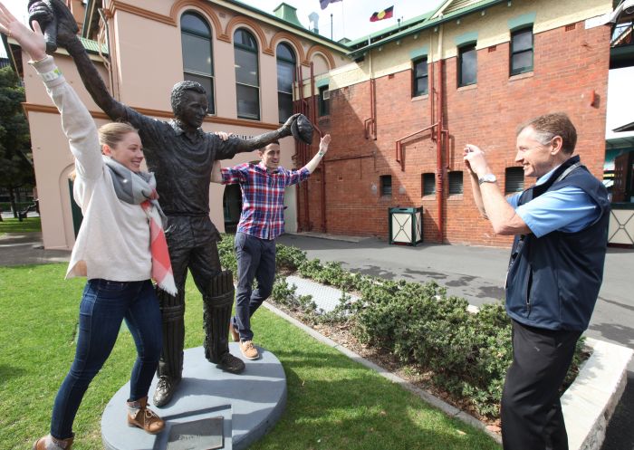 SCG Guided Walking Tour Bronze Statue Waugh in Moore Park, Sydney East