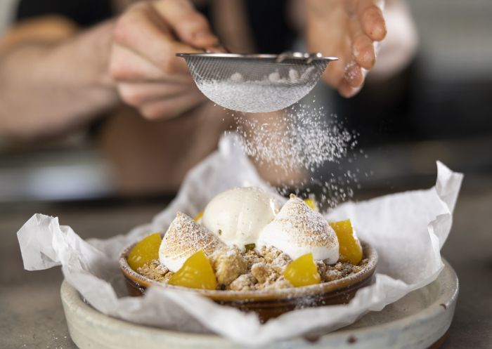 Dessert dish served at Henri Marc cafe, Penrith