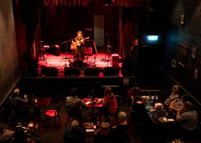 Patrons enjoying live music at The Vanguard, Newtown 