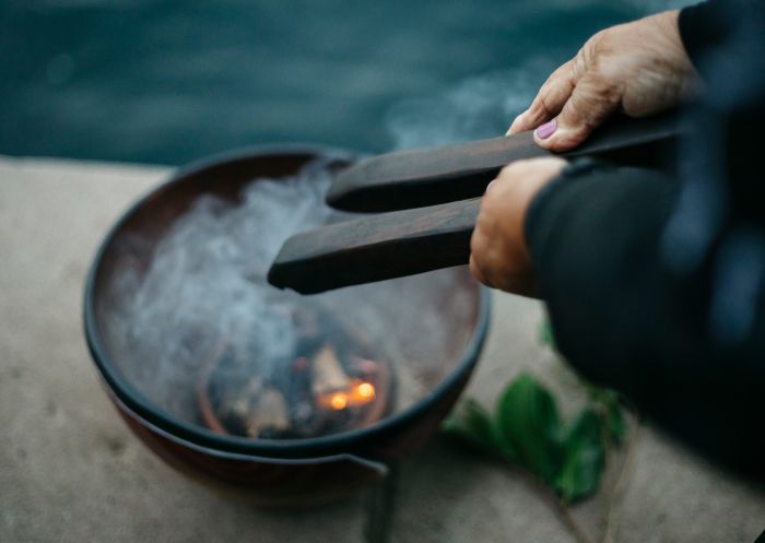 Smoking ceremony at Blues Point Reserve, Blues Point, Sydney