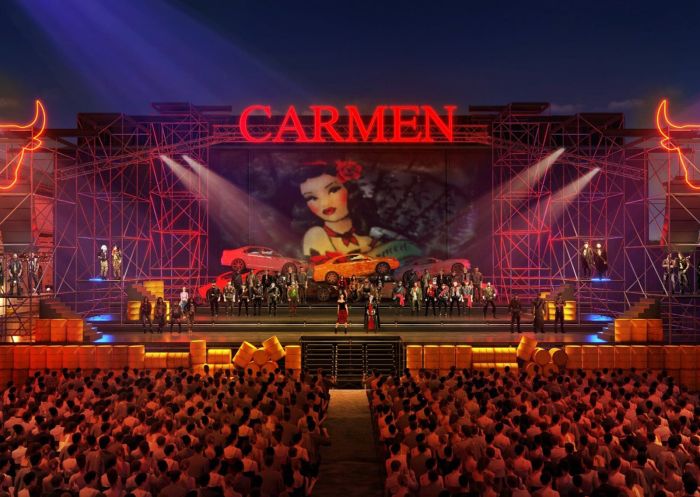 Carmen performance on stage, Cockatoo Island