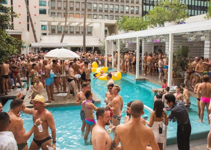 Rooftop pool party located inside the ivy precinct, Sydney