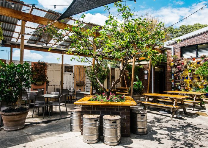 View of outdoor courtyard at The Henson, Marrickville