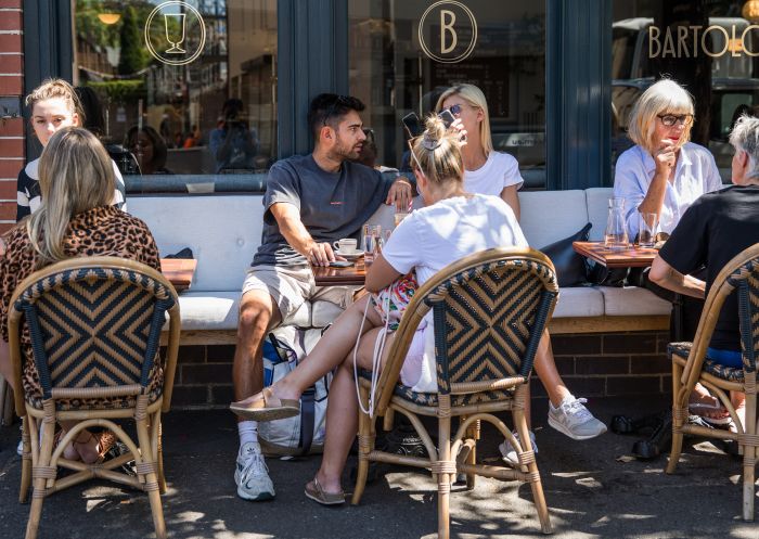 Outdoor dining at Bartolo, Surry Hills 
