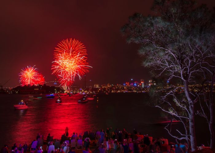 Fireworks view from Clark Island, Sydney Harbour