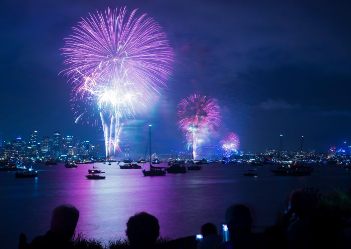 Fireworks view from Shark Island, Sydney Harbour