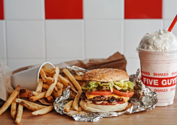 Bacon cheeseburger at Five Guys, Penrith