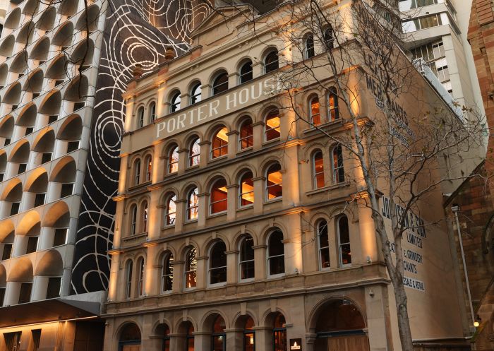 Exterior facade of the The Porter House Hotel, Sydney CBD