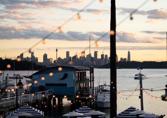 Scenic views across Sydney Harbour to the Sydney CBD from Watsons Bay Boutique Hotel, Watsons Bay