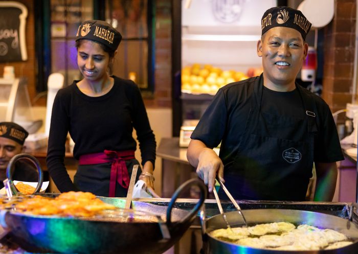 Takeaway street food from Jaipur Sweets in Little India, Harris Park