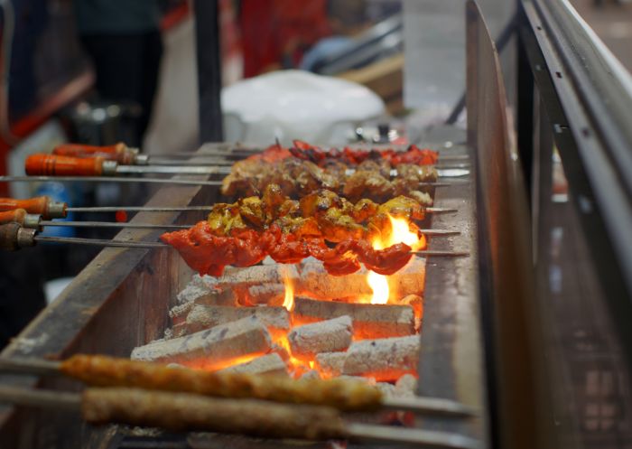 Meat skewers at Ramadan Night Markets, Lakemba