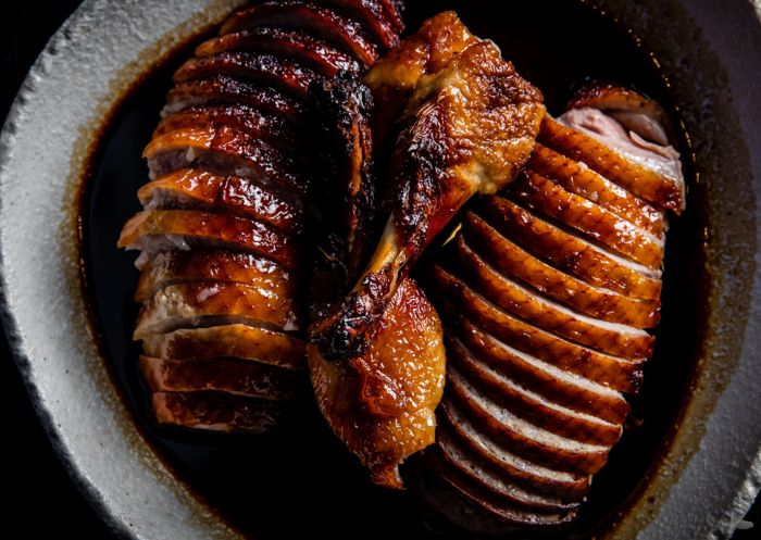 Dish of roasted duck at Lilymu, Parramatta