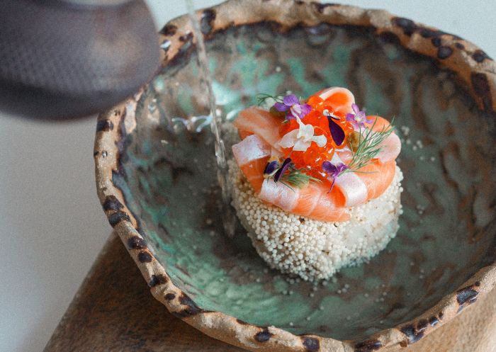 Salmon Ochazuke dish at Tento, Surry Hills