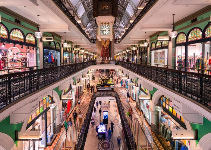 Four levels of shopping at Queen Victoria Building, Sydney CBD