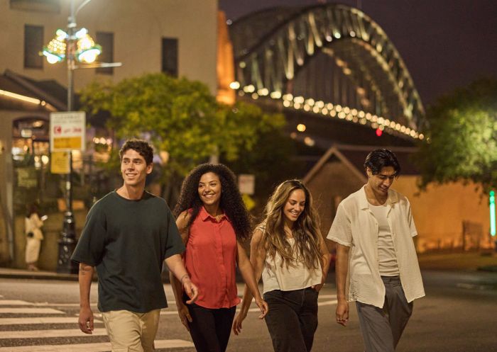 Friends enjoying a walk through The Rocks, The Rocks