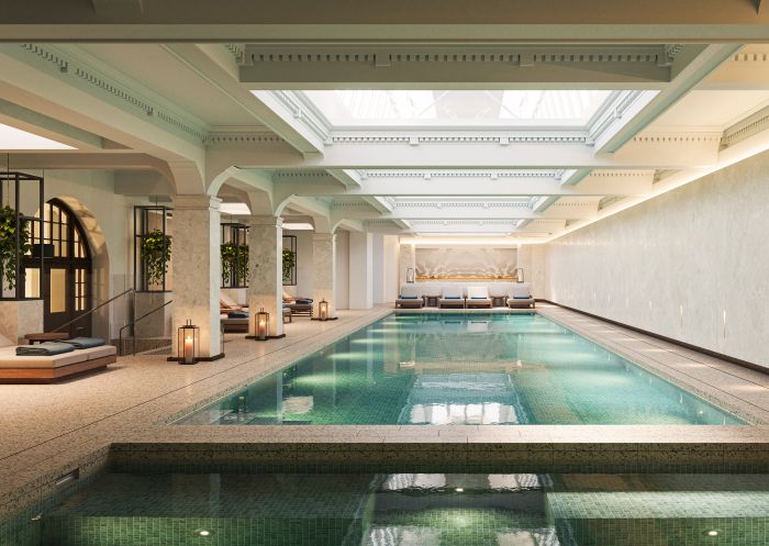 Render of public pool at Capella Sydney, Sydney CBD