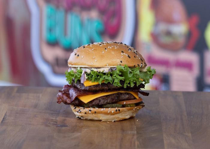 Double Decker burger at Chubby Buns Burgers, Lidcombe