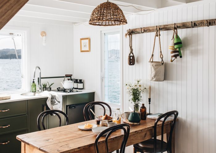 Kitchen with a water view at The Salty Dog, Newport 