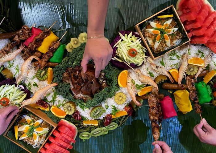 The boodle feast at Sizzling Fillo, Lidcombe