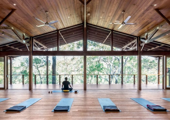 Yoga room with garden views at Billabong Retreat, Maraylya