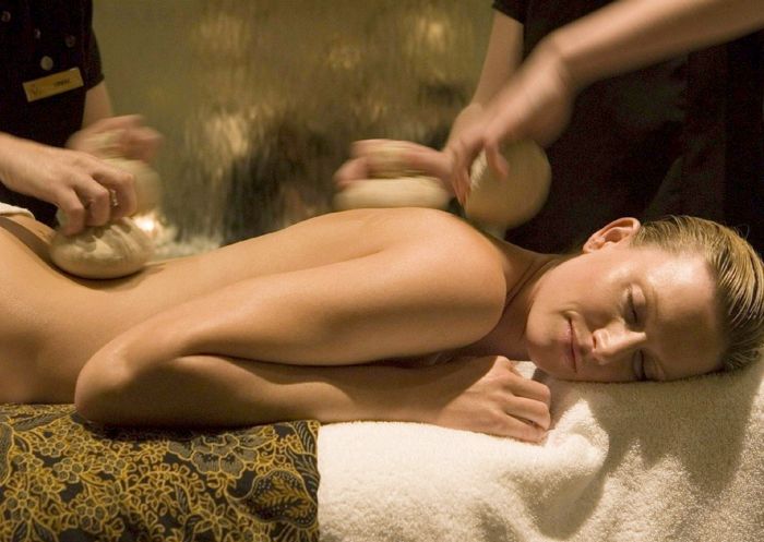 Woman enjoying massage at Lilianfels Day Spa, Blue Mountains