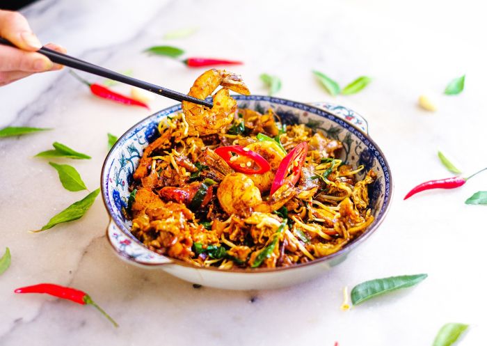 Char kway teow with jumbo prawns at Ho Jiak Haymarket - Credit: Ho Jiak Haymarket