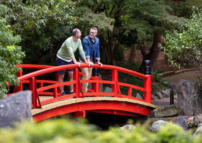 Couple enjoying a visit to the Auburn Botanic Gardens, Auburn