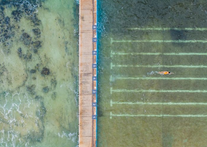 Collaroy Rockpool, Northern Beaches Aerial overlooking Collaroy Rockpool, Northern Beaches
