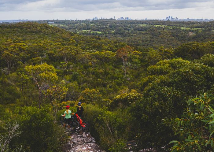 Women enjoying a day on the bike track at Manly Dam, Manly Vale