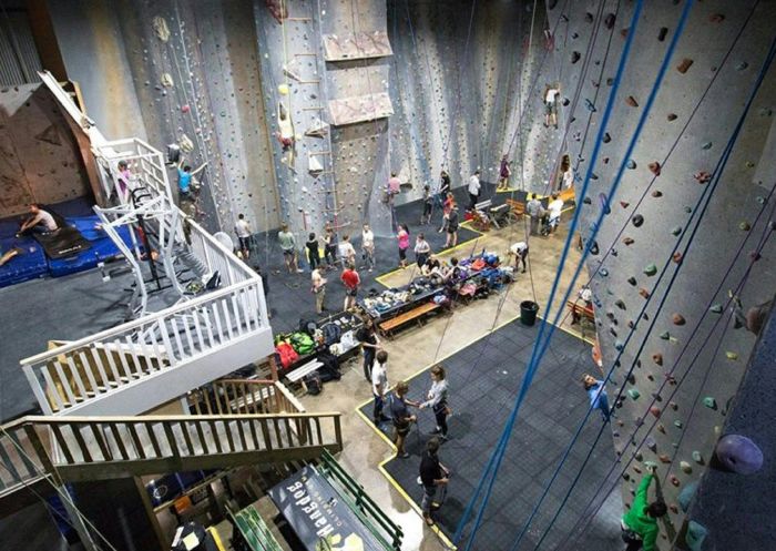 Hangdog Climbing Gym, Wollongong - Credit: Hangdog Climbing Gym People enjoying climbing wall at Hangdog Climbing Gym, Wollongong