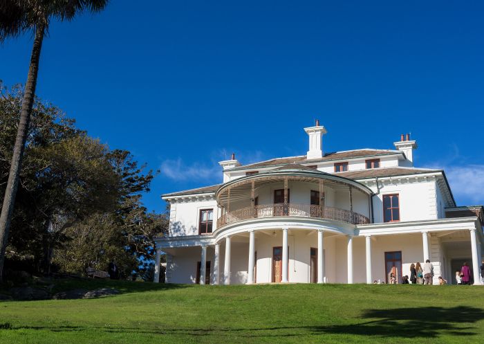 Exterior view and gardens of Strickland House, Vaucluse