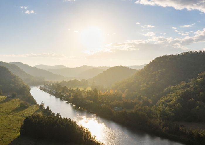 Sun rising over the Hawkesbury River, Wisemans Ferry