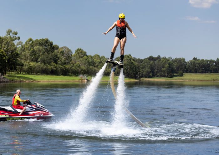 Woman enjoying a Jetpack Adventures Sydney experience, Penrith