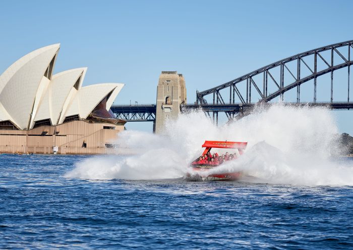 High speed jet boat with Oz Jet Boating, Sydney Harbour