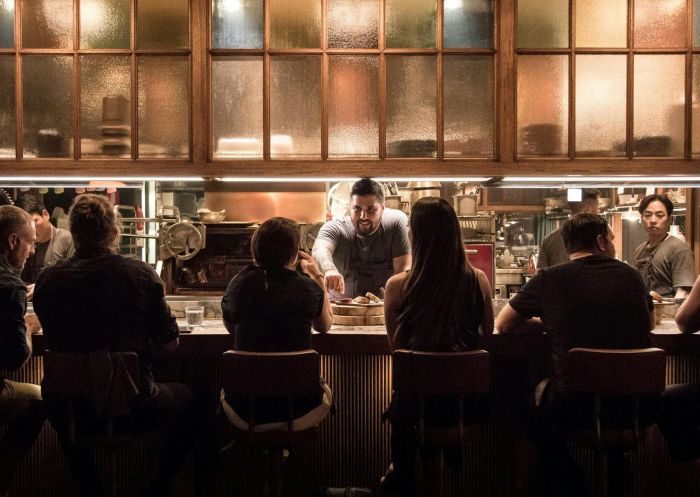 Diners at the bar at Bopp and Tone, Sydney CBD