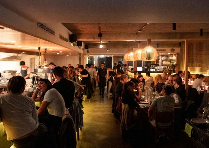 Crowd dining in Gogyo, Darlinghurst