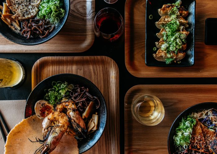Selection of dishes at RaRa Ramen, Redfern 