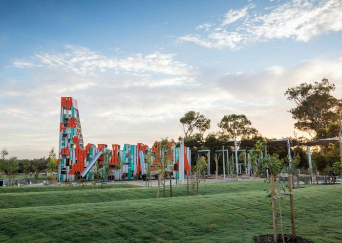 View of the children's playground at Bungarribee Park, Bungarribee