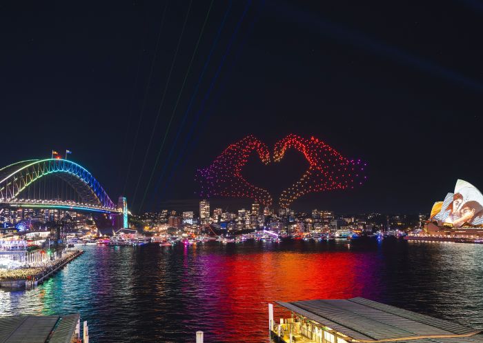 'Love Is In The Air' drone show at Vivid Sydney 2024, Sydney Harbour