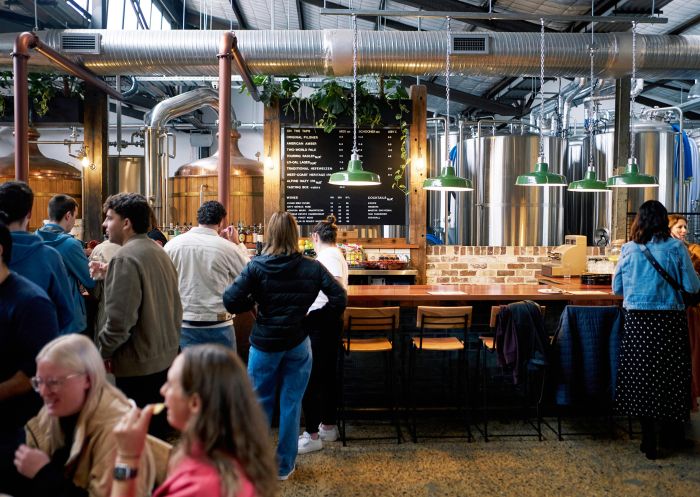 People enjoyiong at beer at Chuck and Sons Brewing Co, St Peters