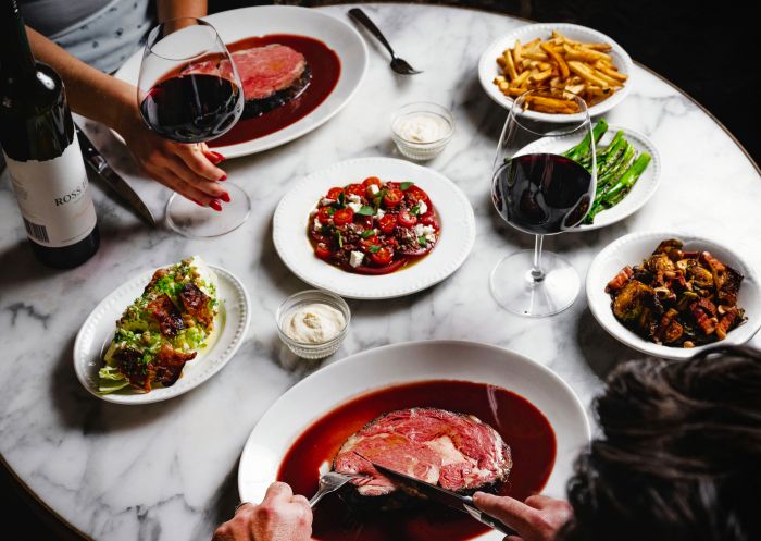 Range of dishes from the menu at The Cut Bar and Grill, The Rocks